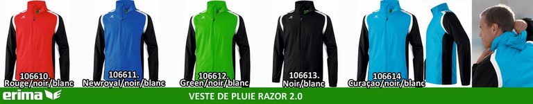 PALETTE ERIMA ligne RAZOR 2.0 : VESTE DE PLUIE Razor 2.0