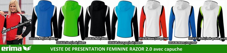 PALETTE ERIMA ligne RAZOR 2.0 : VESTE PRESENTATION FEMME Razor 2.0