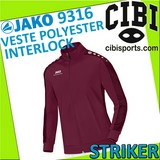 JAKO ligne STRIKER: VESTE POLYESTER INTERLOCK Réf.9316