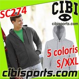 SC274 PREMIUM CAPUCHE GRAND ZIP HOMME
